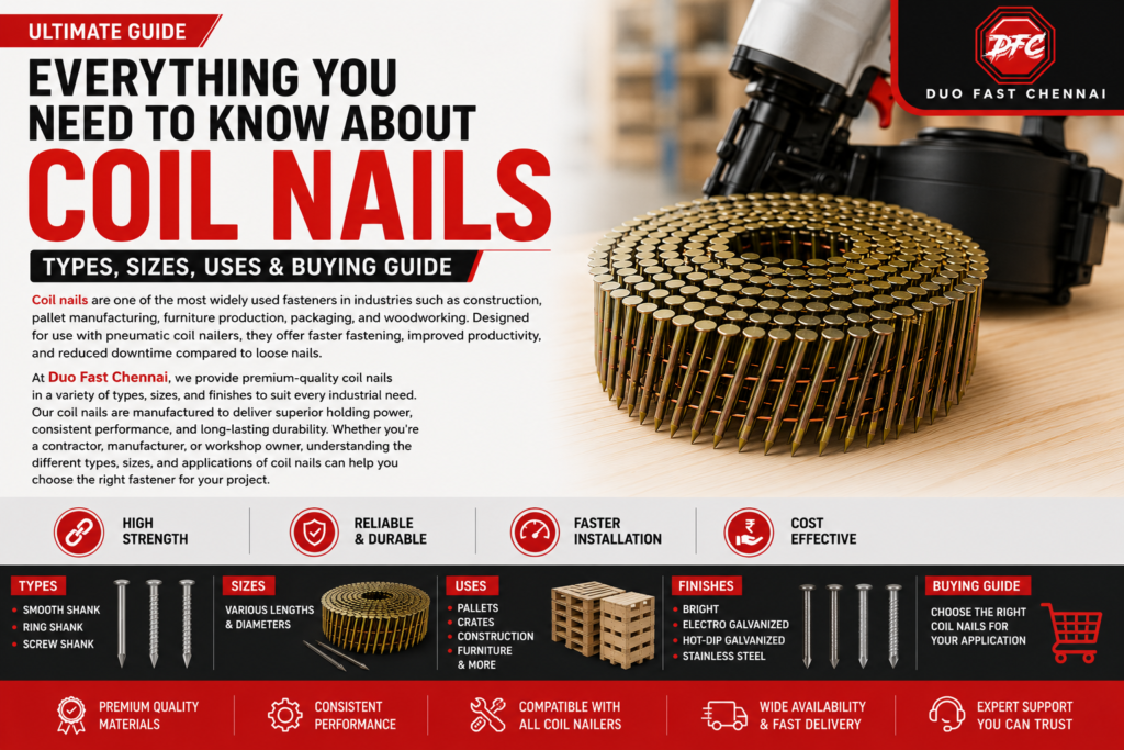 Coil Nails for Industrial Applications - Duo Fast Chennai